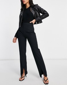 Черные свободные брюки узкого кроя с разрезами спереди ASOS DESIGN Hourglass-Черный цвет