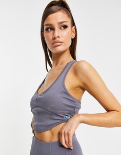 Спортивный бюстгальтер с бельевыми швами ASOS 4505-Серый