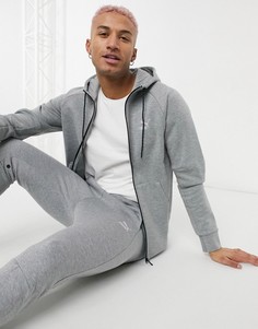 Худи серого цвета на молнии PUMA Classics Tech-Серый