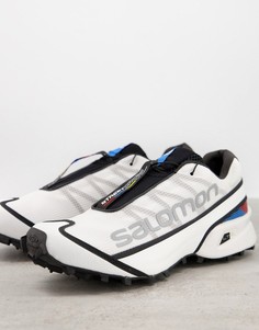 Белые кроссовки с черными вставками Salomon Streetcross-Белый