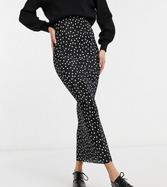 Плиссированная прямая юбка макси в монохромный горошек ASOS DESIGN Tall-Многоцветный