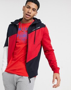 Худи свободного кроя на молнии в стиле колор блок в темно-синем цвете Tommy Hilfiger Performance-Темно-синий