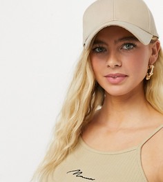 Топ кремового цвета в рубчик с глубокой проймой и надписью Missguided Maternity-Кремовый