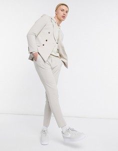 Супероблегающие брюки светло-бежевого цвета ASOS DESIGN-Светло-бежевый