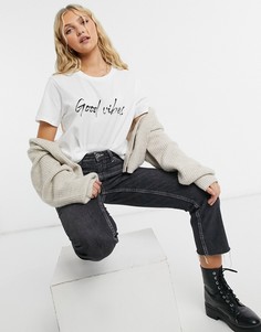 Белая футболка c надписью «Good Vibes» ASOS DESIGN-Белый