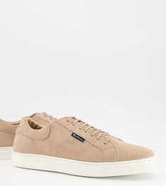 Песочные замшевые кроссовки для широкой стопы на толстой платформе Ben Sherman-Бежевый