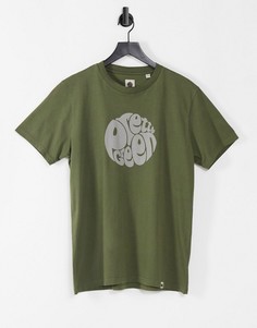 Футболка цвета хаки с логотипом Pretty Green Gillespie-Зеленый цвет