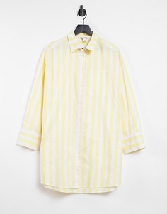 Рубашка в полоску в стиле oversized Monki-Многоцветный