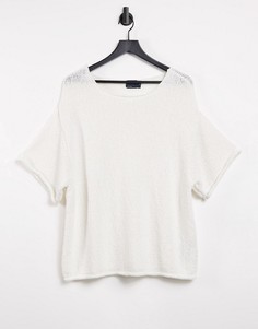 Кремовая фактурная oversized-футболка ASOS DESIGN-Бежевый