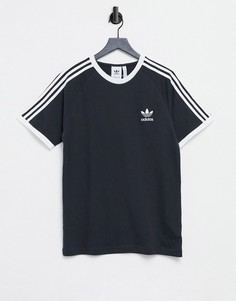 Черная футболка с тремя полосками adidas Originals adicolor-Черный цвет