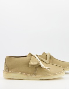 Бежевые дезерты из нубука Clarks Originals-Бежевый