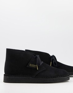 Черные замшевые дезерты Clarks Originals-Черный цвет