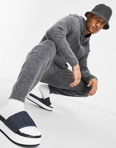 Темно-серые вязаные джоггеры из мягкой пряжи от комплекта ASOS DESIGN-Бежевый