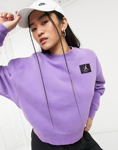 Фиолетовый флисовый свитшот с круглым вырезом Jordan-Сиреневый
