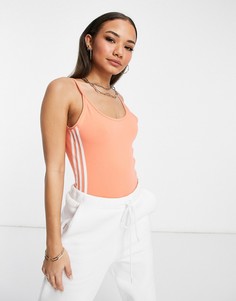 Боди оранжевого цвета из хлопка adidas Originals-Оранжевый