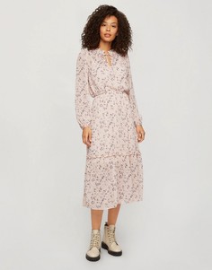 Розовое платье миди из ткани добби с цветочным принтом Miss Selfridge-Розовый