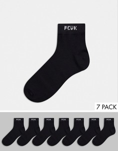 7 пар черных спортивных носков French Connection-Черный цвет