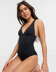 Черный слитный купальник с V-образным вырезом Seafolly-Черный цвет