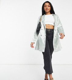 Фисташковое платье-блейзер свободного кроя в стиле oversized Collective The Label Petite-Зеленый цвет