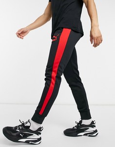 Черные спортивные штаны с логотипом PUMA T7-Черный цвет
