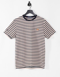 Белая футболка в тонкую полоску Fred Perry-Белый