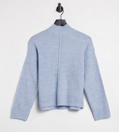 Голубой джемпер со швом спереди New Look Petite