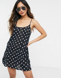 Пляжное платье в горошек со шнуровкой по бокам ASOS DESIGN-Многоцветный