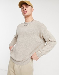 Бежевый oversized-джемпер из трикотажа средней плотности ASOS DESIGN