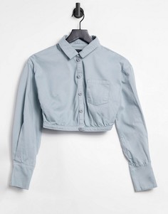 Серая рубашка с запахом из мягкого денима от комплекта ASOS DESIGN-Серый