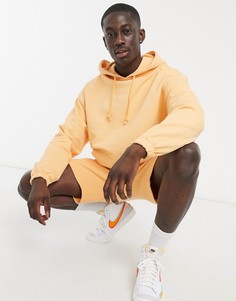 Выбеленный оранжевый oversized-худи ASOS DESIGN-Оранжевый цвет