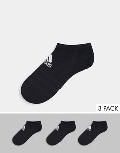 Набор из 3 пар черных носков до щиколотки adidas-Черный цвет