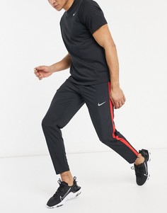 Черные джоггеры для бега с полосками Nike Running-Черный цвет