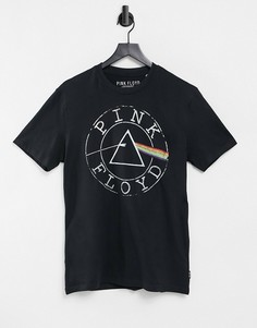 Черная футболка с принтом "Pink Floyd" Pull&Bear-Черный цвет