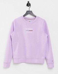 Лиловый свитшот узкого кроя с круглым вырезом и логотипом Tommy Jeans-Сиреневый