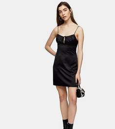 Черное платье-комбинация Topshop Tall-Черный