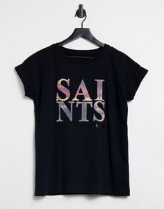 Черная свободная футболка AllSaints City Imogen-Черный цвет