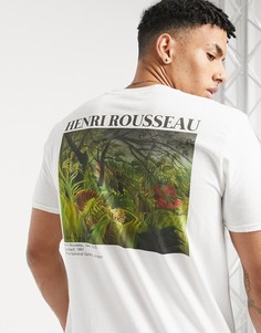 Футболка с принтом картины тропического шторма Анри Руссо на спине-Белый Poetic Brands