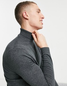 Серый хлопковый джемпер-водолазка ASOS DESIGN