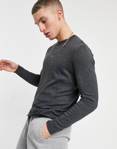 Темно-серый хлопковый джемпер ASOS DESIGN
