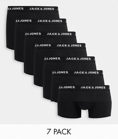 Набор из 7 черных боксеров-брифов Jack & Jones-Черный цвет