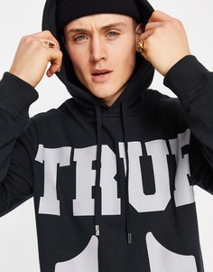 Худи с большим названием бренда True Religion-Серый