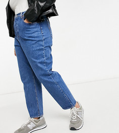 Синие выбеленные прямые джинсы до щиколотки Levis Plus-Голубой