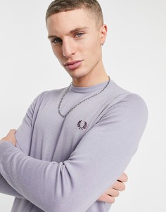 Светло-голубой джемпер с круглым вырезом Fred Perry Classics