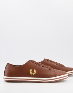 Светло-коричневые кожаные кроссовки Fred Perry B7163 Kingston-Светло-коричневый