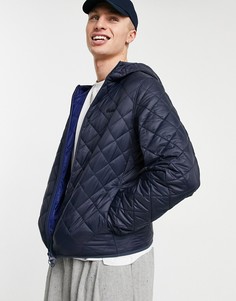 Темно-синяя стеганая куртка с капюшоном Barbour Holg-Темно-синий