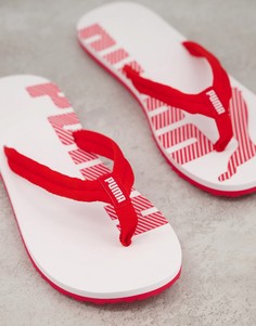 Белые шлепанцы PUMA Epic v2-Красный