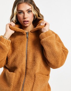 Бежевая oversized-куртка из искусственного меха I Saw It First-Светло-коричневый