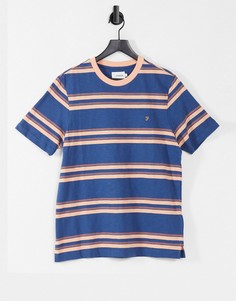 Синяя футболка в полоску Farah Mission-Голубой