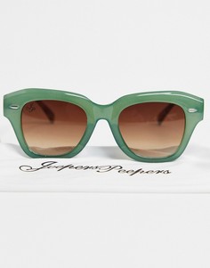 Женские круглые солнцезащитные очки в зеленой оправе Jeepers Peepers-Зеленый цвет