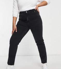 Черные выбеленные джинсы зауженного кроя в винтажном стиле ASOS DESIGN Curve-Черный цвет